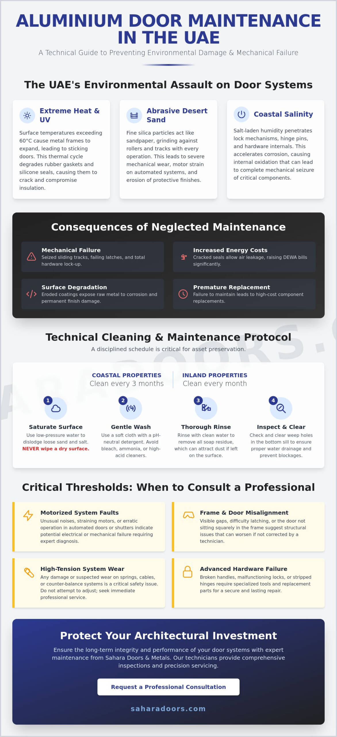 Maintenance Guide for Aluminium Door and Window Systems BY SAHARA DOORS UAE