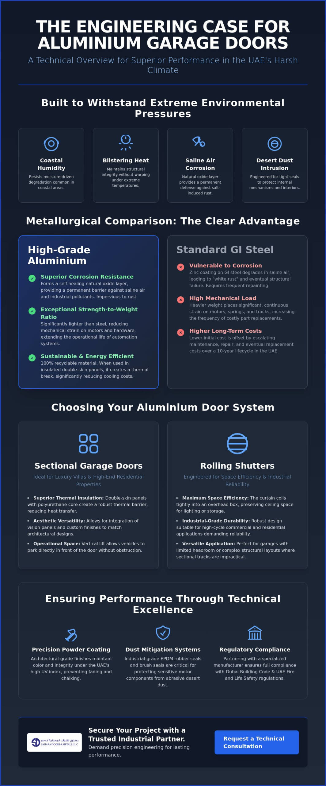 Aluminium Garage Doors in the UAE: The 2026 Professional Selection & Engineering Guide