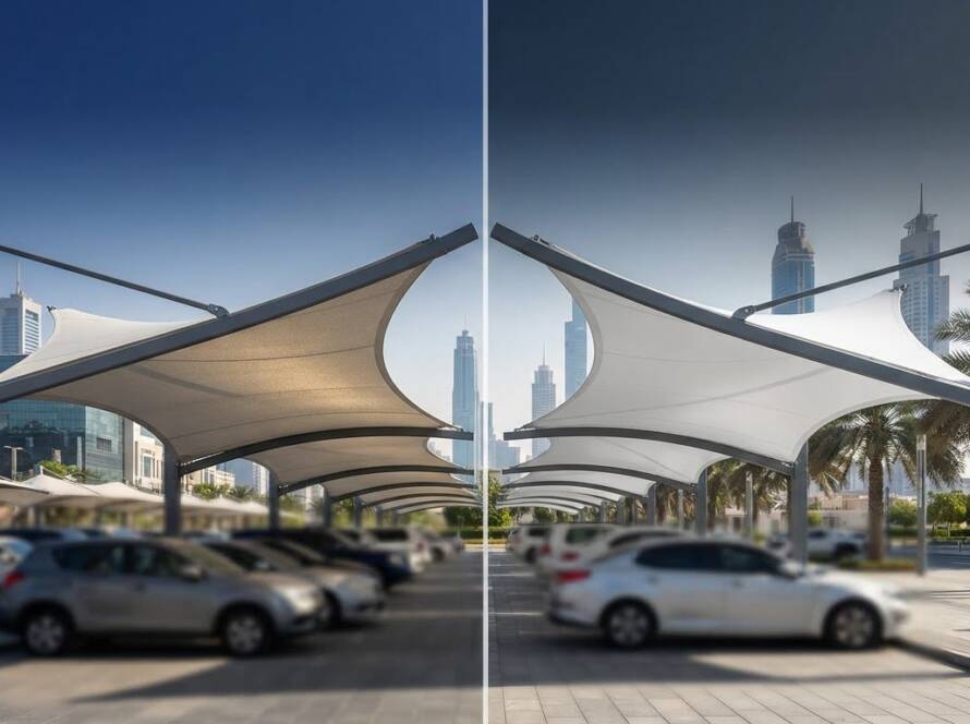 PVC vs PTFE Tensile Fabric: How to Choose the Right Shade Material